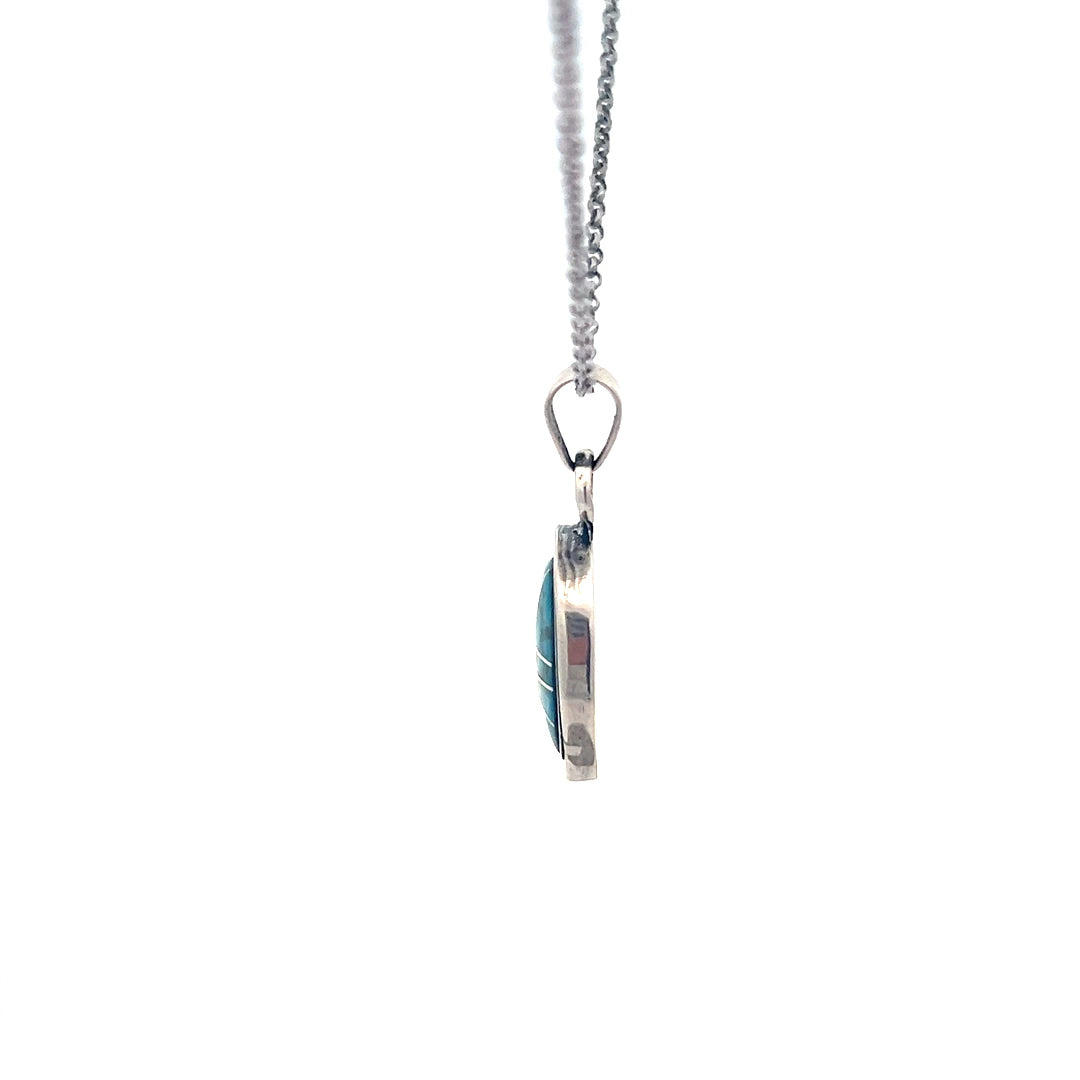 SS Oval Turquoise Pendant
