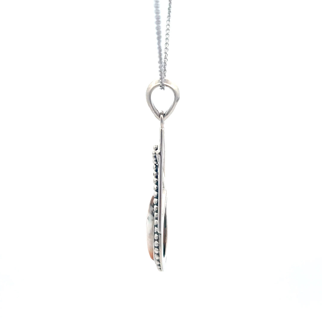 SS Pear Pendant with Multicolor Turquoise