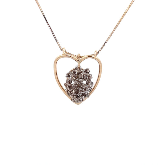 14Kt Two-Tone Heart&Pinecone Pendent set