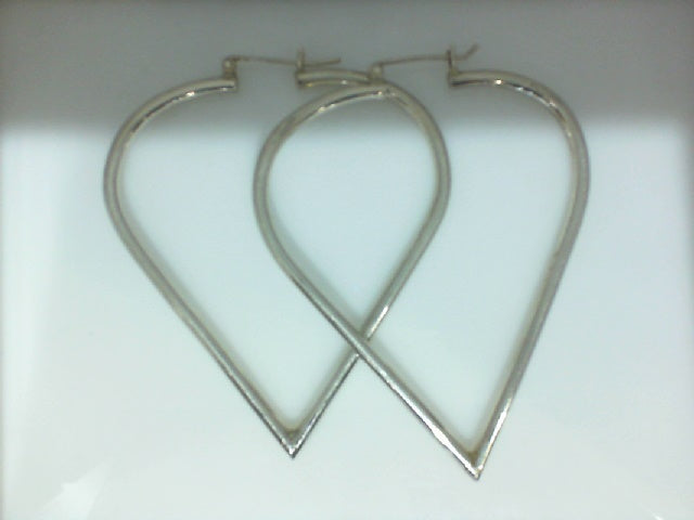 Silver Large Heart Shaped Hoops