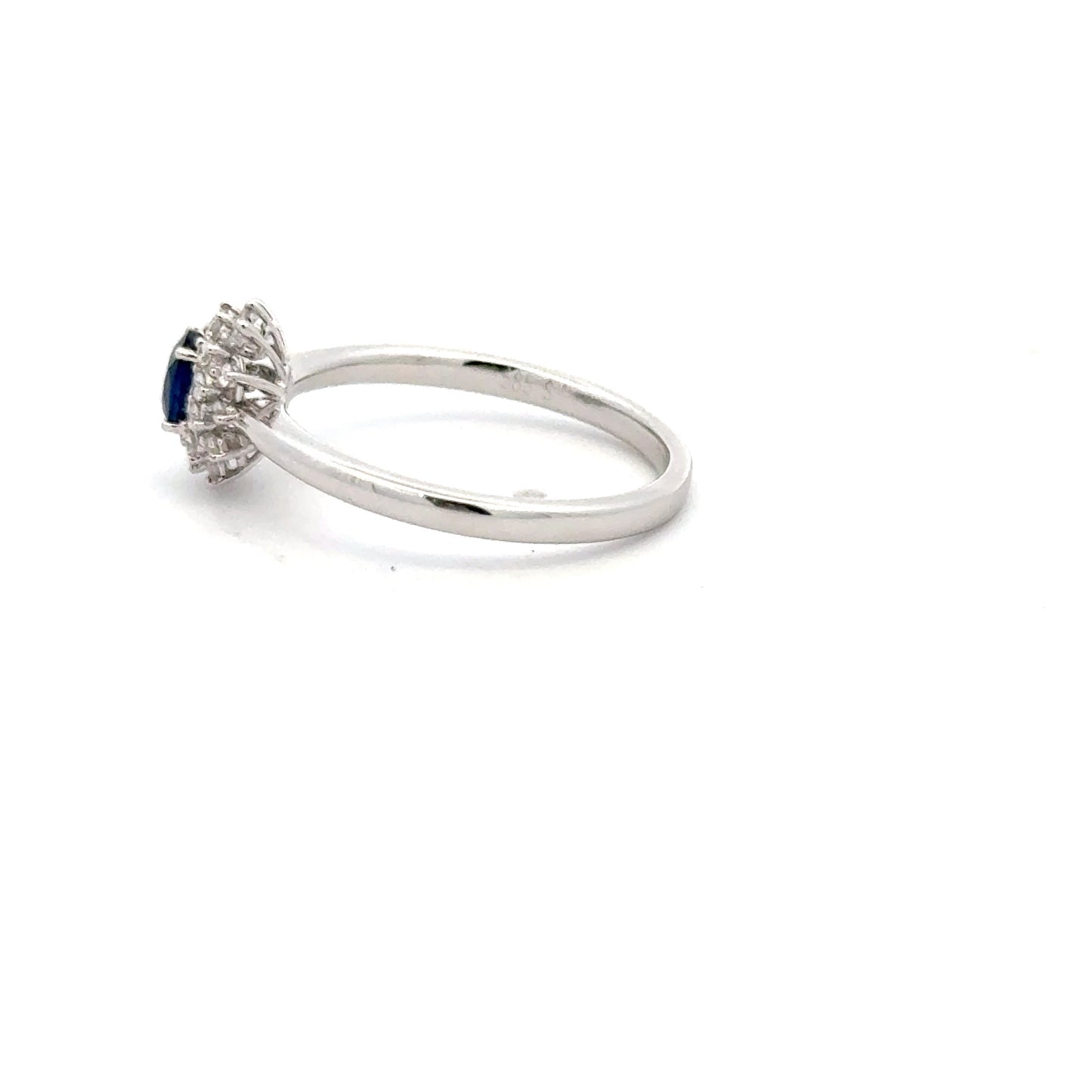 14KT White Gold Diamond & Sapphire Ring